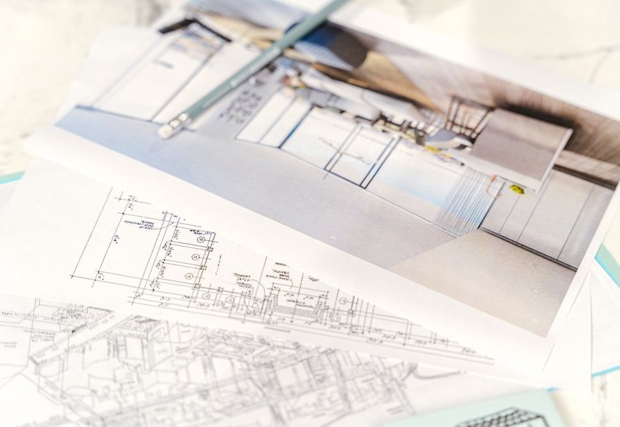 OSSF permit application and a spray-system site plan on a tailgate in West Texas